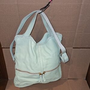Fossil Blue Shoulder Bag with Adjustable Straps